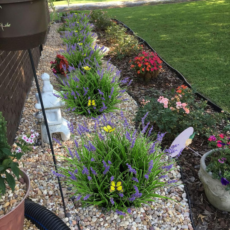 16 Bundles Artificial Outdoor Plants and 2 Pcs Butterfly Stakes Fake Monkey Gras gallery