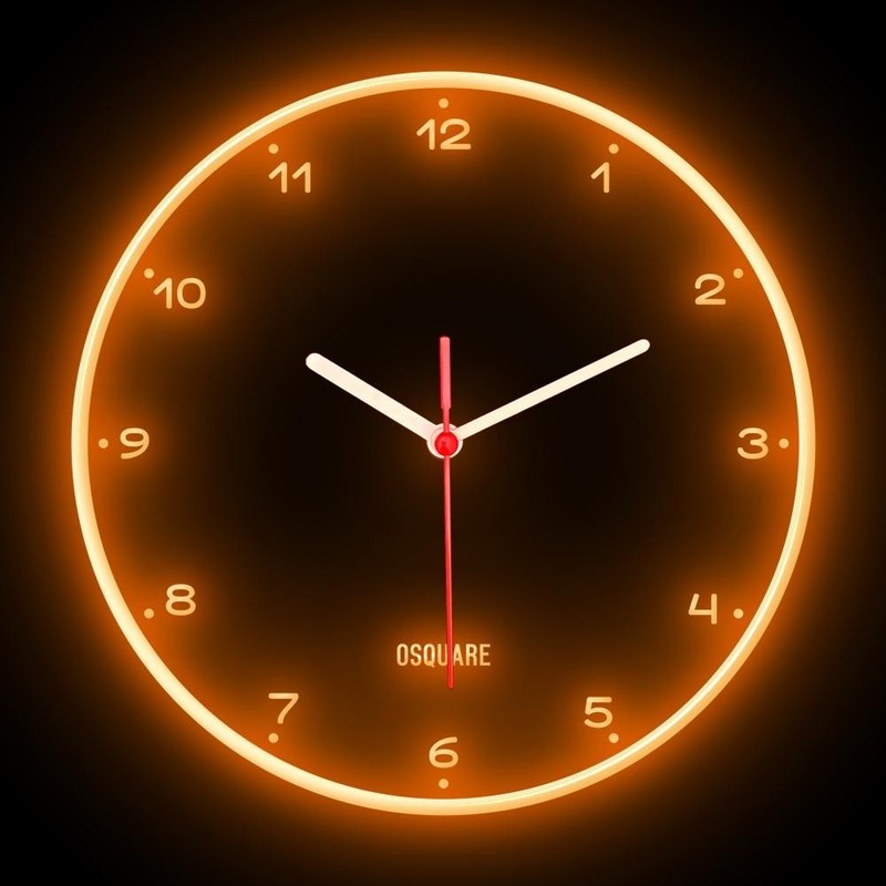 OSQUARE Minimalism North European Modern Interior Design Flexible Neon Clock 10" gallery