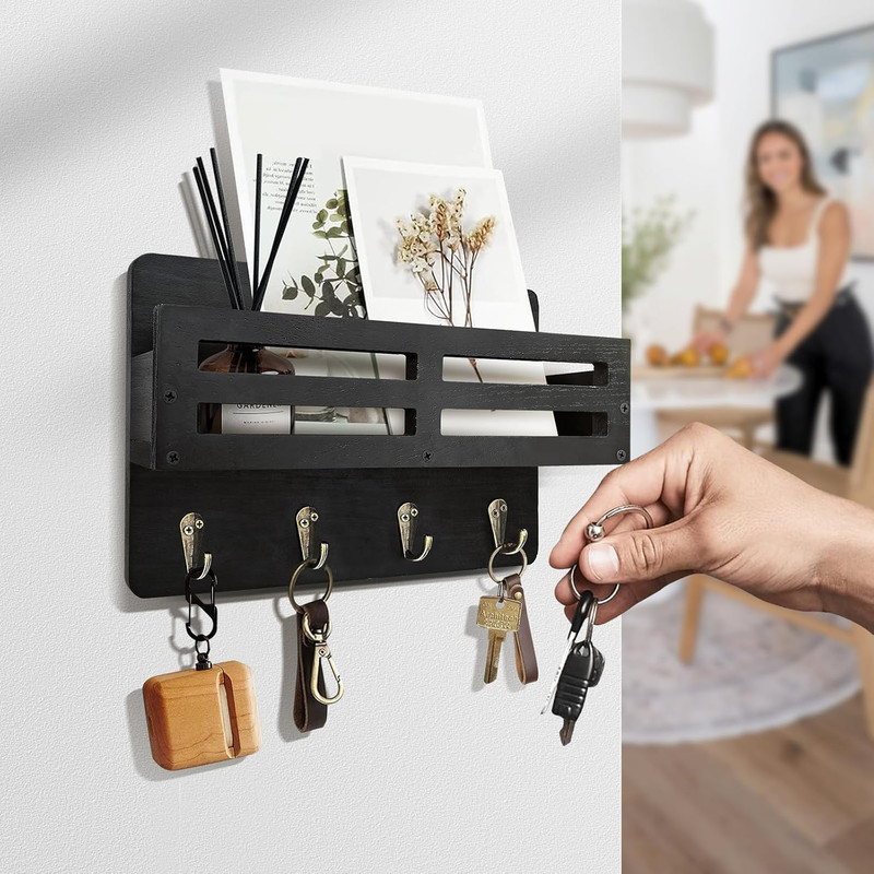 Key Holder Wall Mount, 10 Inch Decorative Key and Mail Holder for Wall, with Mai gallery