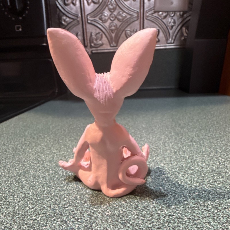 Pink Animal Figurine Sculpture Whimsical Meditation Decor Free Standing gallery