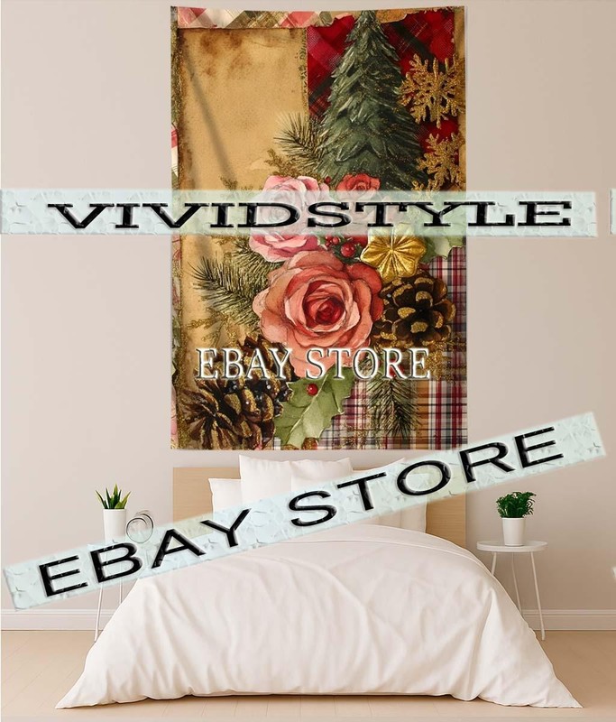 tapestry rustic festive decor soft winter floral texture 59X82 in gallery