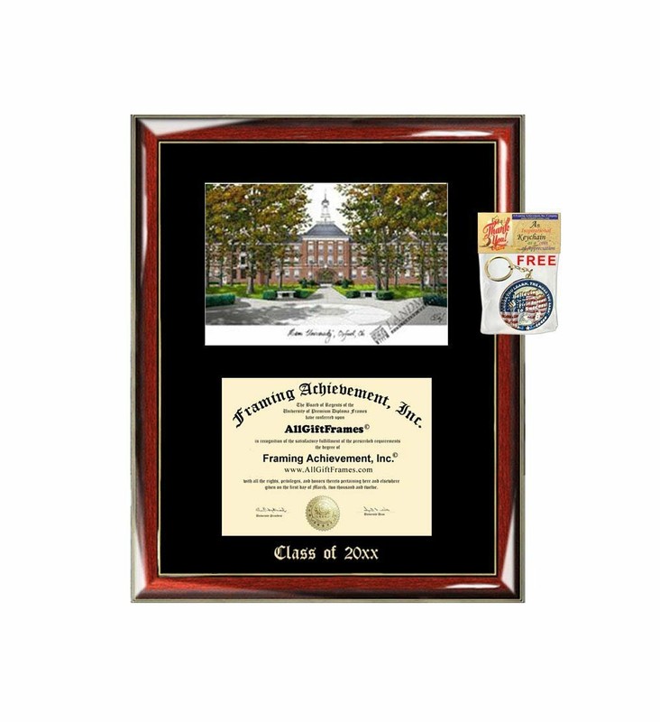 University of Miami Graduation Custom Frame Emboss Lithograph Diploma Degree Fra