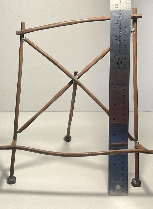 Handcrafted Industrial Rustic Metal Easel Stand, approx. 12”H X 10”W X 7”D gallery