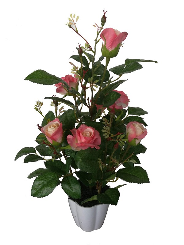 Lifelike 2ft Artificial Rose Trees - 7 Blooms with Pot, Real Touch Tech gallery