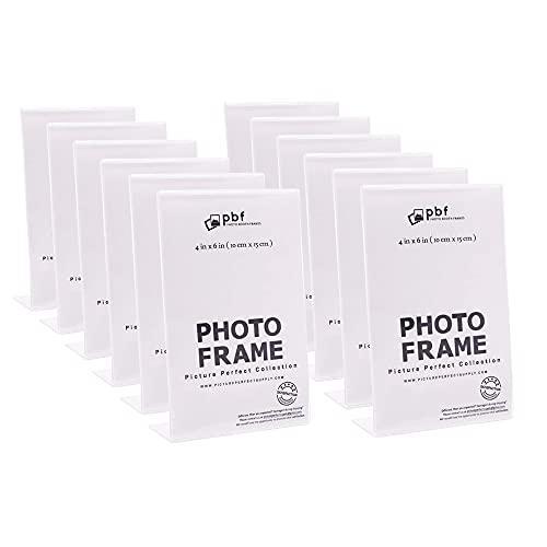 Photo Booth Frames – 4×6 Inch Clear Acrylic Plastic Display, Slanted Back