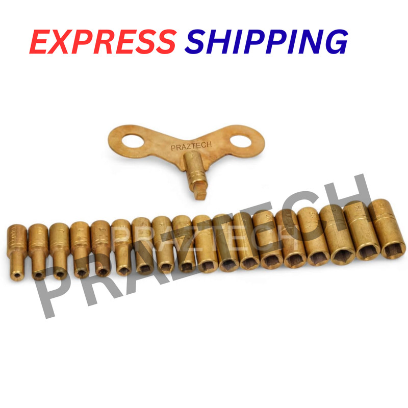 18 Size Brass Clock Winding Key Set 000-15 for Grandfather Mantel Wall Clocks