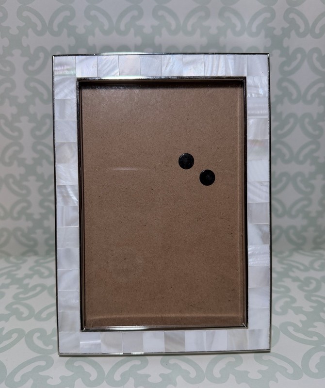 Mother Of Pearl 4×6 Photo Picture Frame Silver Trim Vertical Or Horizontal