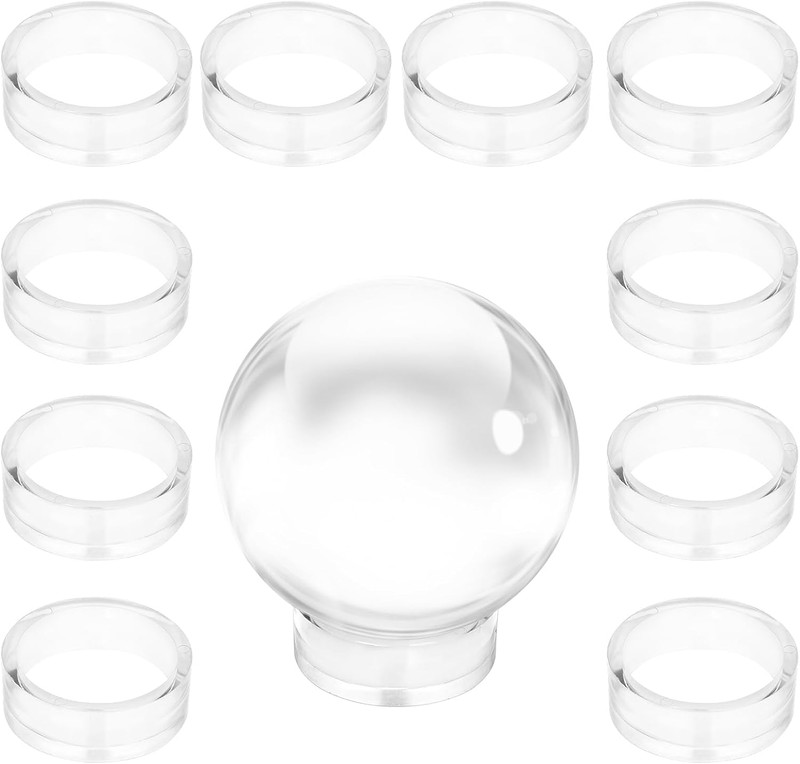 Pack of 12 Clear Sphere Display Stand, Clear Sphere Holder Small Plastic Display