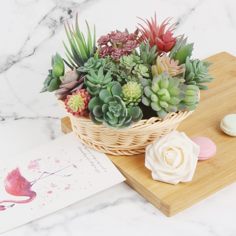 18pcs Mini Artificial Succulent Plant,Flocked Faux Succulent for Floral Wall ... gallery
