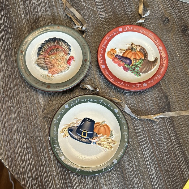 MWW Market LET US GIVE THANKS 4.5″ Mini Plate Set Thanksgiving Autumn Harvest