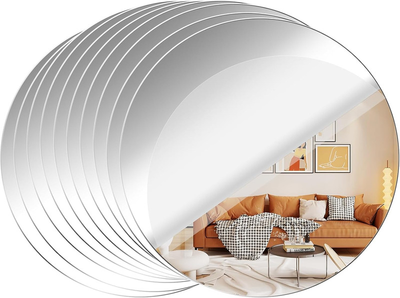 Acrylic round Mirrors Self Adhesive Non Glass Mirror Circle Wall