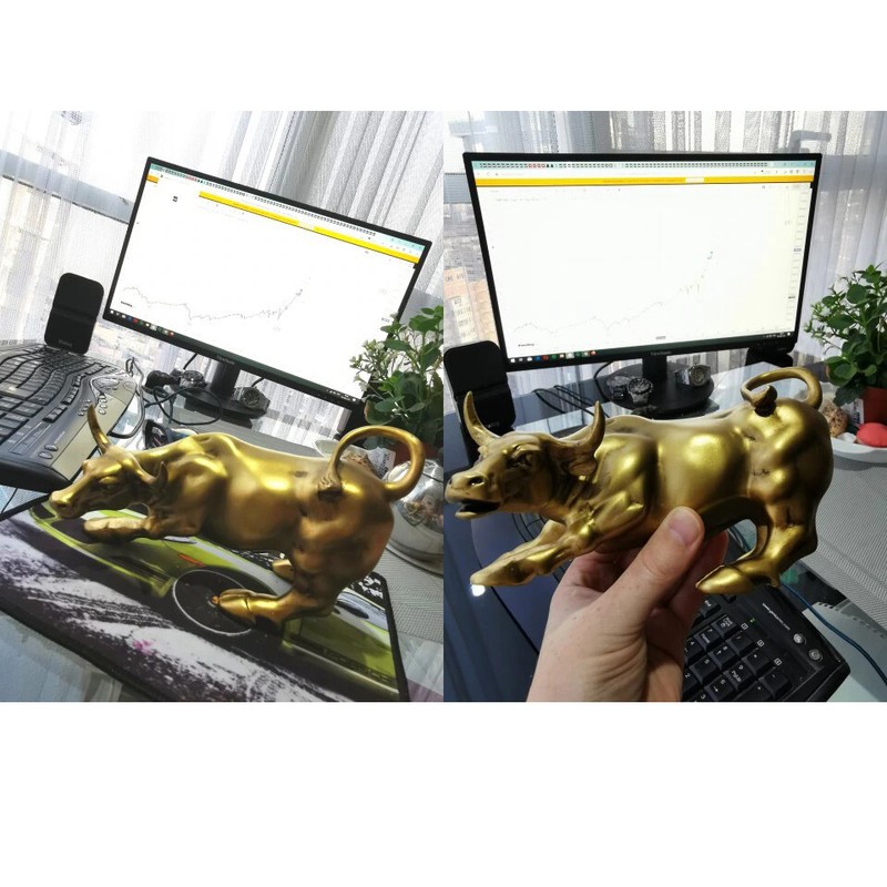 Wall Street Bull Figure Statue The Miami Bitcoin Bull Figurine Carve Doll Cow gallery