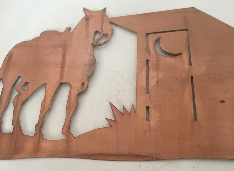 Stained Copper Horse Laser Cut Handmade Metal Local Made Horse Yard/ WallDecor gallery