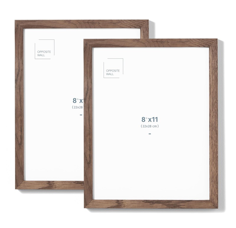 (8.5 x 11 in | 22×28 cm) Dark Oak Solid Oak Wood Picture Frame Poster Frame Wall
