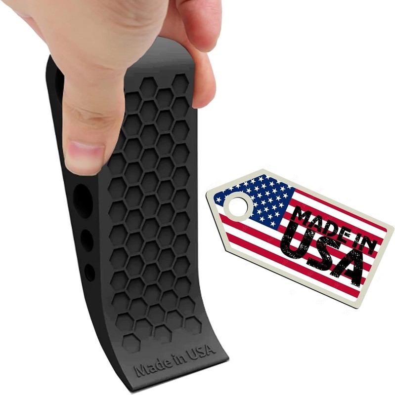 Door Stoppers for Bottom of Premium Floor Rubber Stop Wedge Black gallery