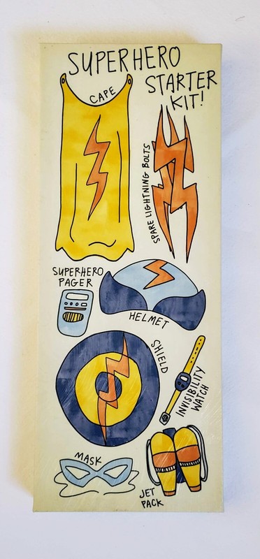 Super Hero Art Kids Decor Wall Frame ( Iron Man, Batman, Spider Man )