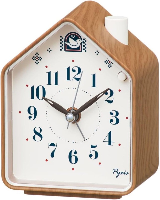 SEIKO Alarm Clock Analog Nature Sound H110mm W86mm Pyxis NR453B Brown Japan