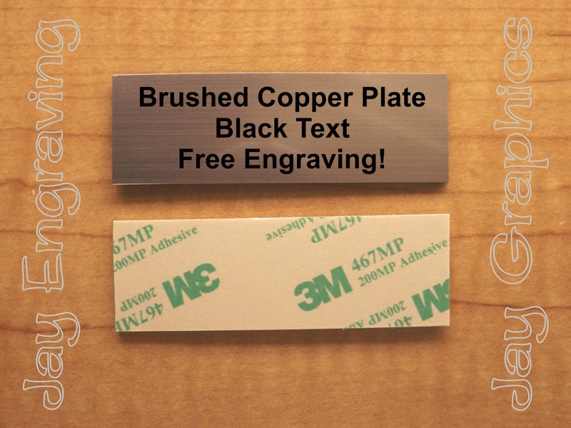 Custom Engraved 1×3 Brushed Copper Finish Plaque / Plate Tag Marker Sign Urn