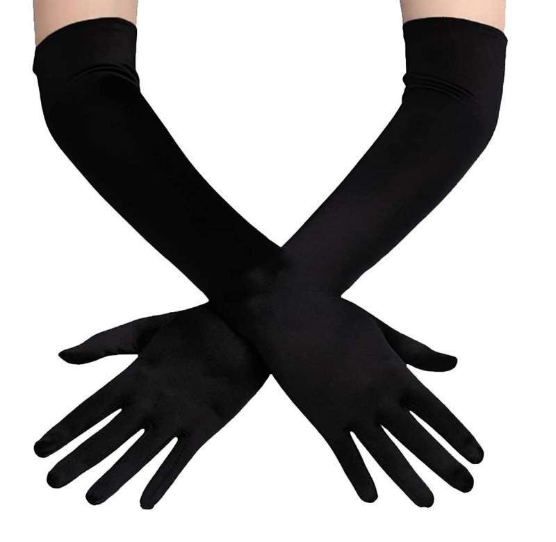 Unisex Adult 22" Super Long Elbow Stretchable Spandex Opera Gloves Black gallery