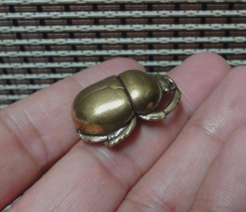 Vintage Style Brass Copper Cute Ladybug Insect Statue for Home and Garden Decor