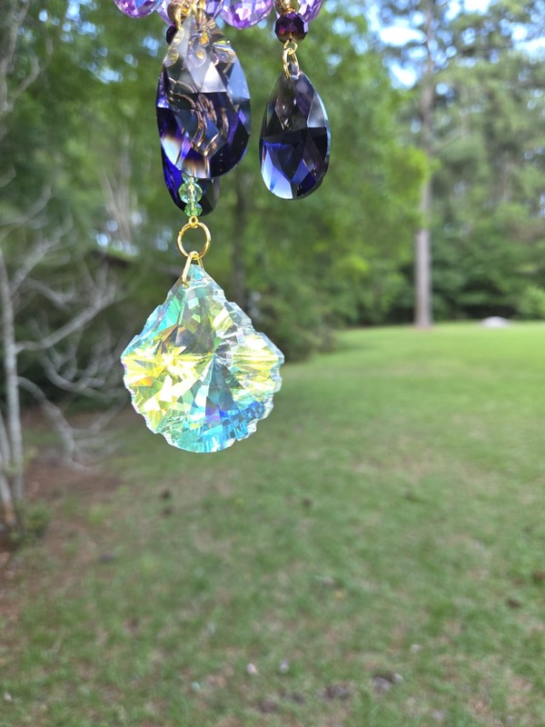 Handmade Swarovski Crystal Peacock Chandelier Suncatcher by SC Artisan gallery