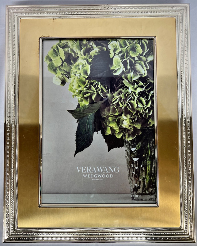 Vera Wang Wedgwood Gold & Silver 9-3/4″ x 6-1/2″ Photo Frame is 11″ x 14″