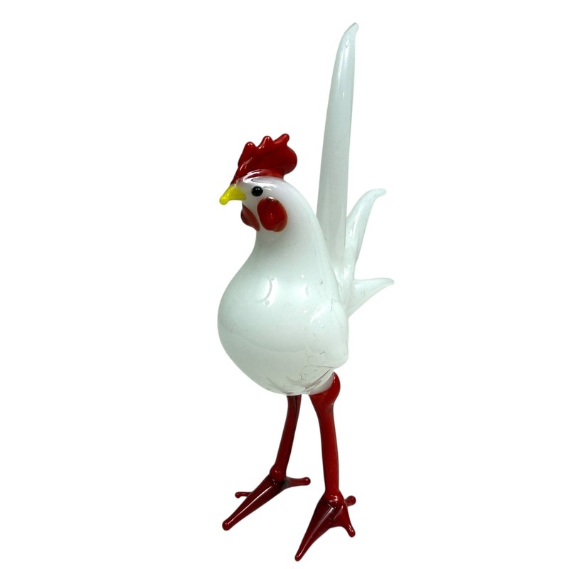 Murano Style Handblown Glass Rooster Chicken Figurine Menagerie Home Decor 3 in gallery