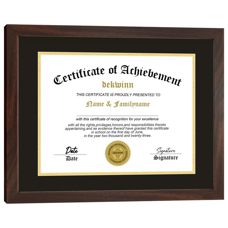 Diploma Frames 8.5×11 with Mat or 11×14 without 1 Pack Certificate Frame Walnut