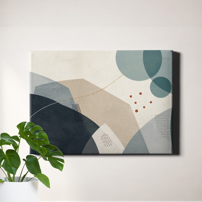 Layered Orbit Shapes Canvas Print Modern Geometric Abstract