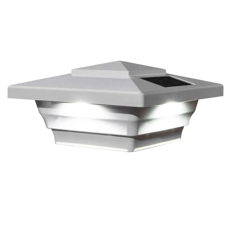 Classy Caps SL4400 PVC Windsor Solar Post Cap, 4" x 4", White 4" x 4"