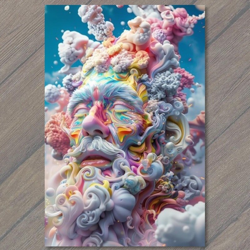 Art Print Man Surrealism Creepy Crazy Bright Colors Weird Strange Wild Unusual