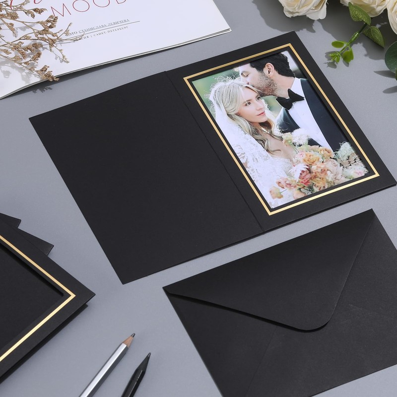 50 Pack Photo Frame Cards with Self Seal Envelopes 4x6 Paper Picture Frame Bu... gallery