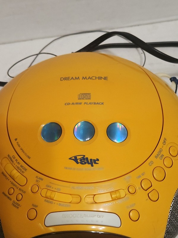 Sony Dream Machine ICF-CD831 PSYC Y2K Yellow CD Alarm Clock Radio TESTED gallery
