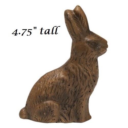 NEW Primitive Bunny Rabbit Chocolate Look Rustic Farmhouse Resin Brown 4.75″ H
