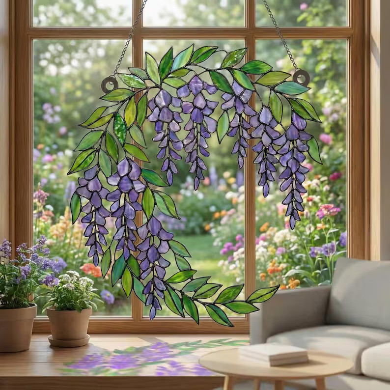 Wisteria Purple Flower Suncatcher Acrylic Window Decor gallery