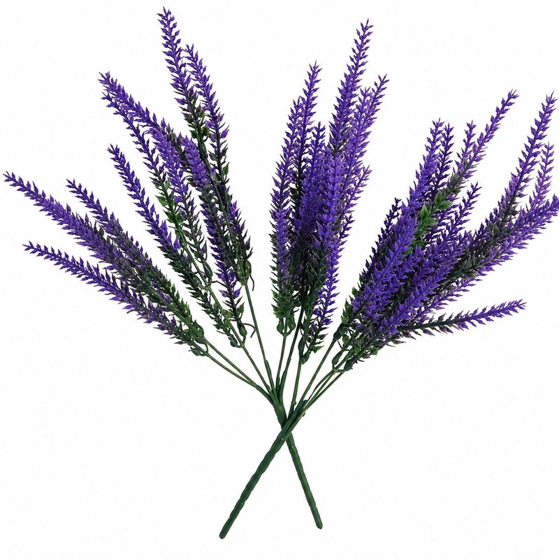 Purple Faux Lavender Stems Artificial Salvia Flowers Faux Greenery Picks French