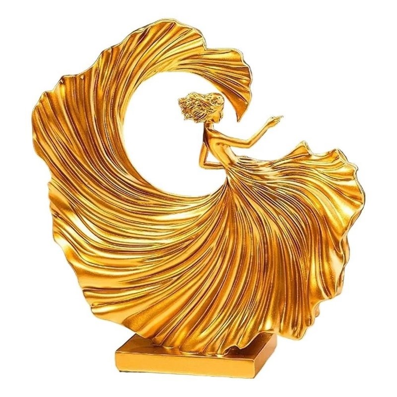 House of Avana Gold Resin Ballet Dancer Elegant Modern Home Decor Statue