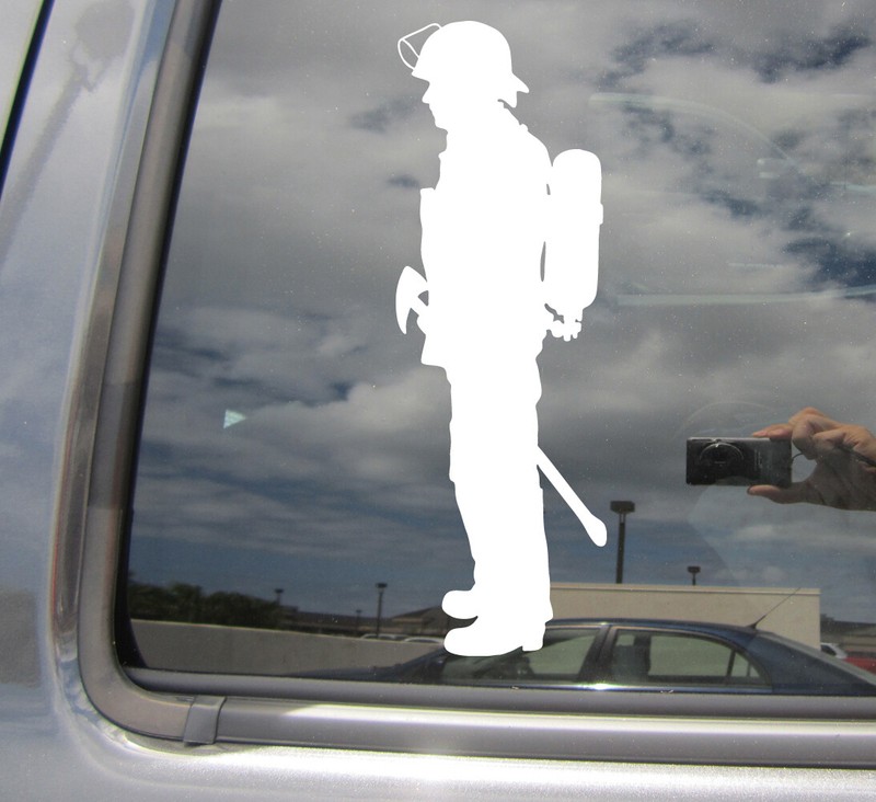 Firefighter Fireman Fire – Auto Window High Quality Vinyl Decal Sticker 10087