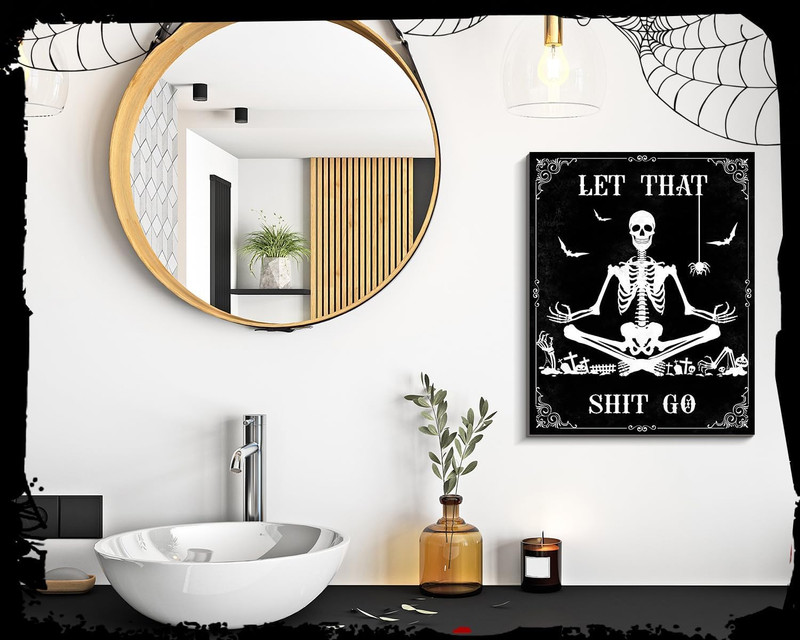 - Black Bathroom Decor, Funny Bathroom Wall Art, Humorous Quote Wall Hanging Sku gallery