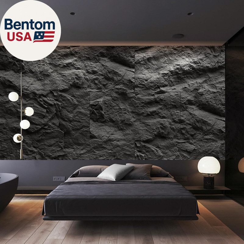 3D Faux Stone Wall Panels, 4 PCS PU Wainscoting Panel for Interior Wall Decor, C gallery