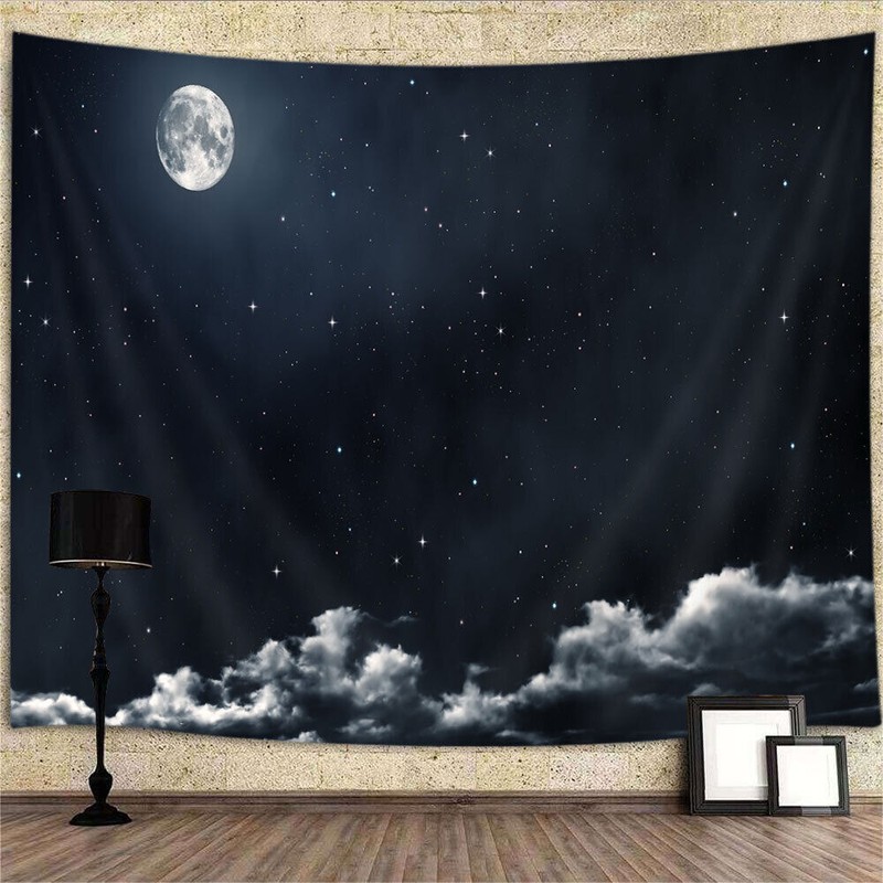 Moon Sky Starry Cloud Extra Large Tapestry Wall Hanging Art Posters Background