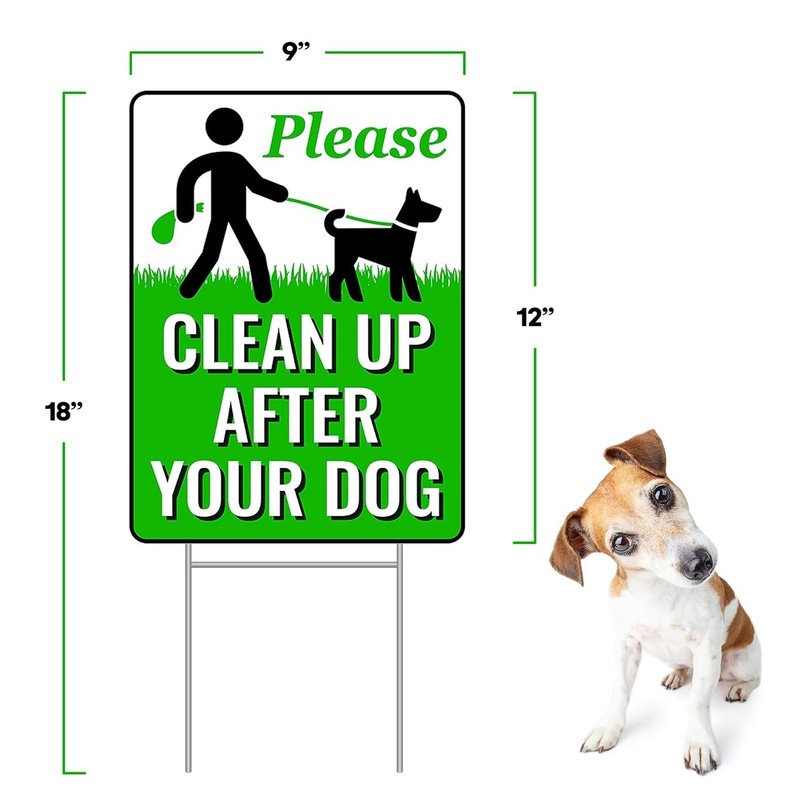 Attention-Grabbing Clean Up After Your Dog Sign - 18" x 9" for Yards and Parks gallery