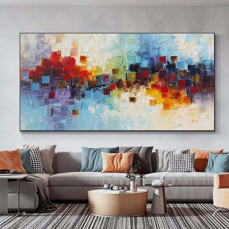 Hand Painted Oil Painting On Canvas Blue Abstract For Living Room Home Decor gallery