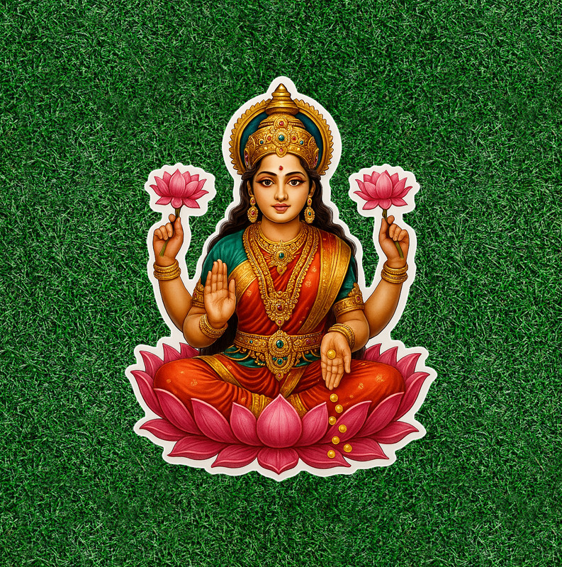 Hindu Goddess Lakshmi / Laxmi waterproof vinyl sticker – many sizes available