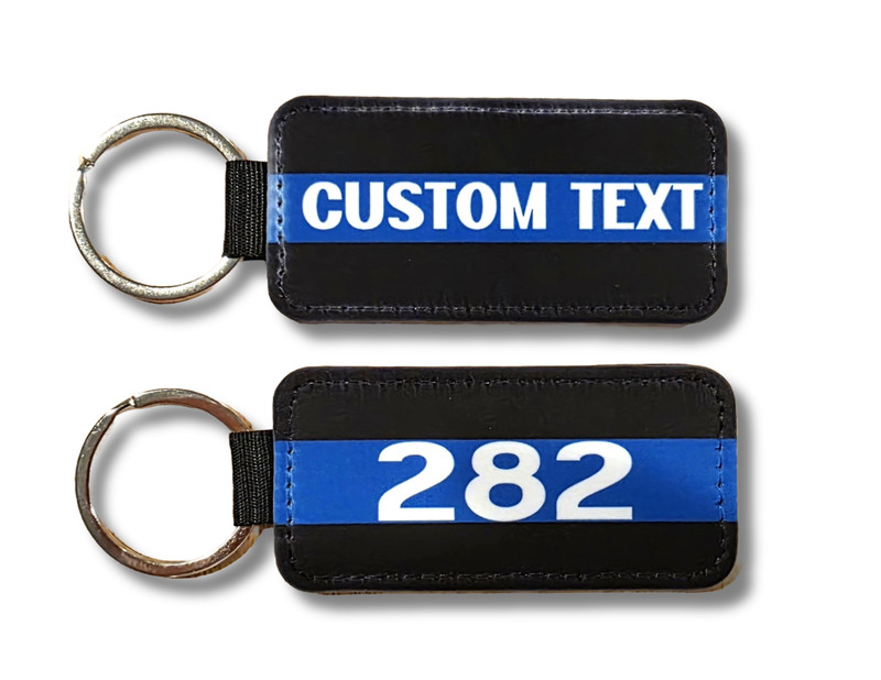 Custom Thin Blue Line Keychain – Personalized Name or Text-Police Support Gift