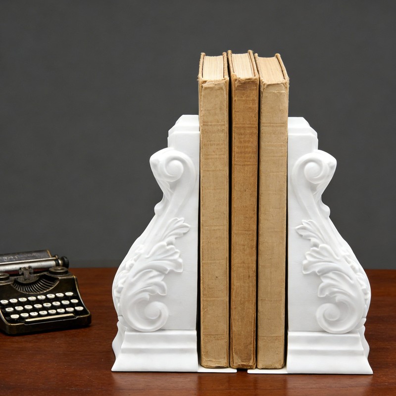 1 Pair Roman Column Bookends Decorative Bookends for Shelves,Office,Home,Library gallery