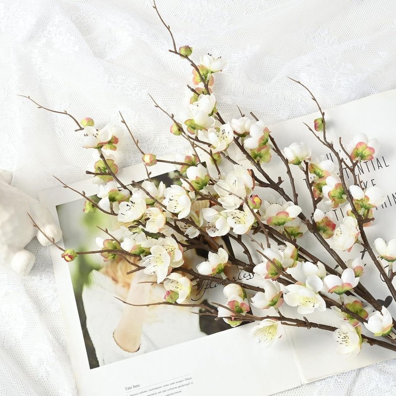 4 Pcs Faux Cherry Blossom Branches, 36'' Cherry Blossom Tree Decor with Long gallery