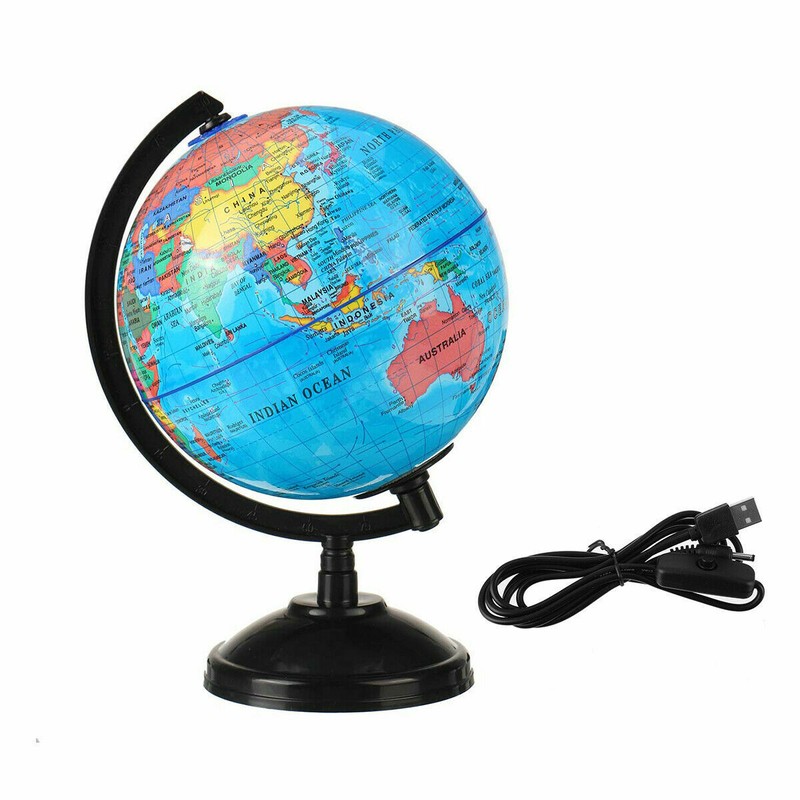 Rotating LED Night Light World Earth Globe Map Students Kids Geography Education gallery