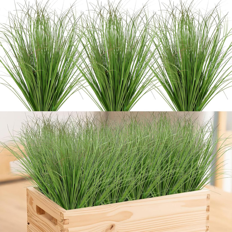 14 Bundles of 20″ UV Resistant Artificial Onion Grass for Indoor/Outdoor Decor