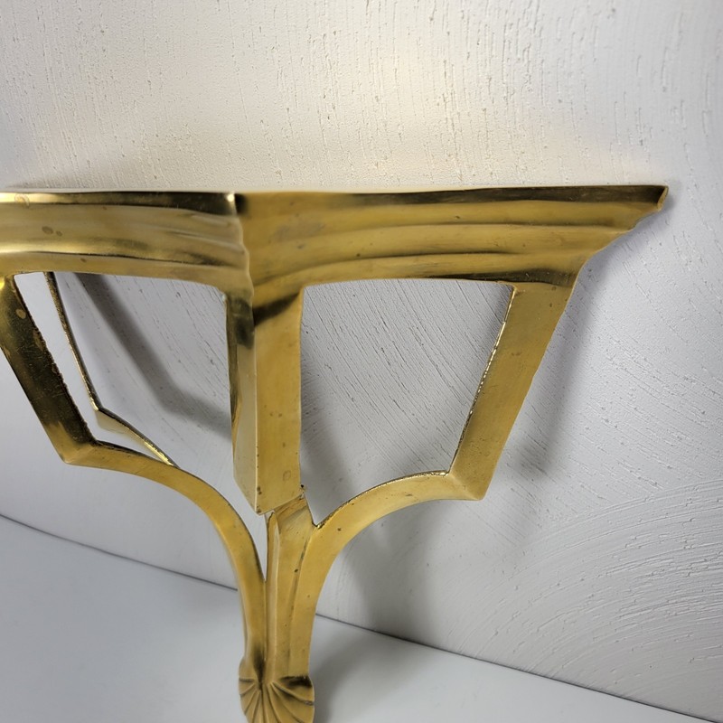 VTG Solid Brass Shelf Ornate MCM Hollwood Regency French Classic Old Money gallery
